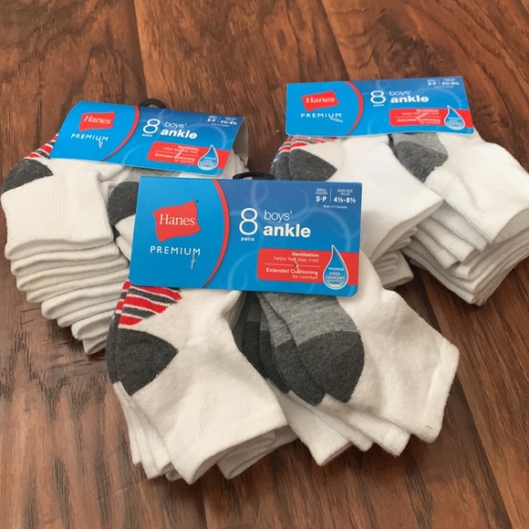 Hanes Other - 3/ 8packs of boys ankle socks. NWT Hanes wicking cool comfort. 24 pair total